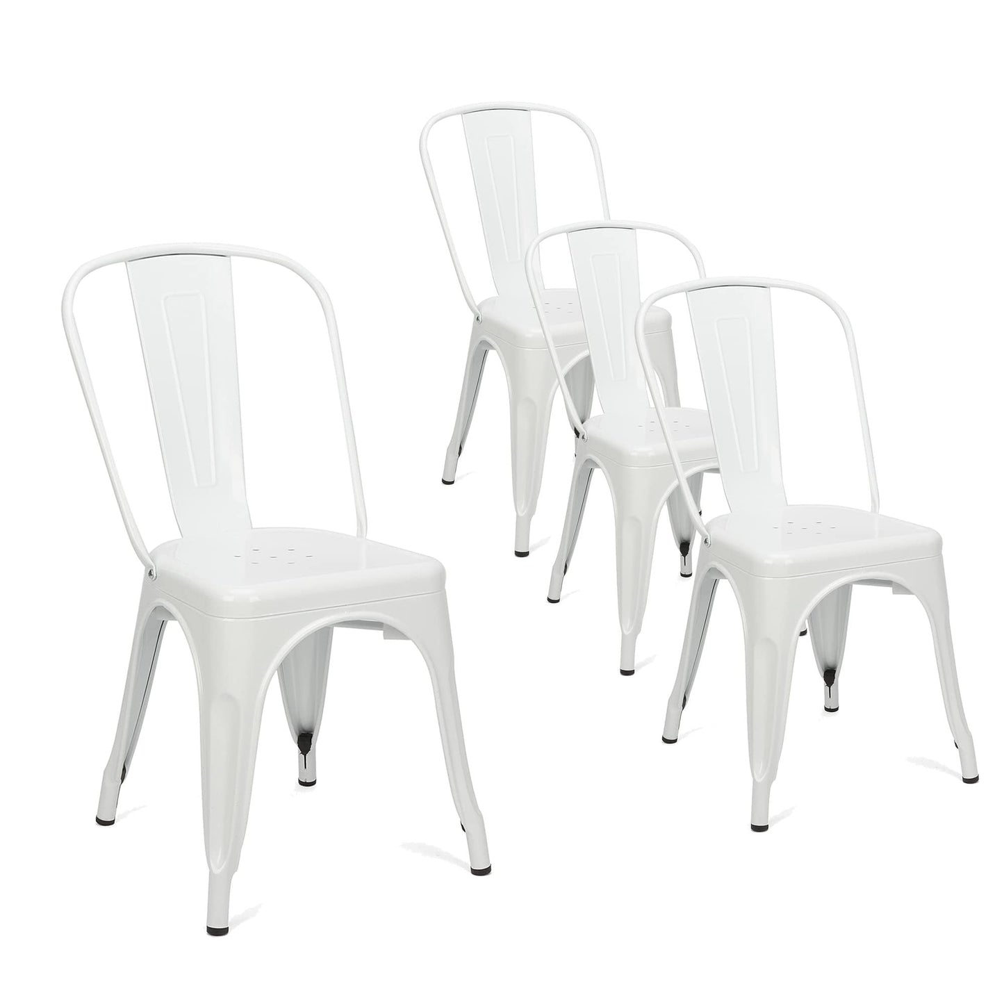 Ins Durable Outdoor Chair & Indoor Metal Chair, Dining Chairs,Patio Chairs Kitchen Chairs,18" Seat Height Restaurant Chair, Tolix Side Bar Chairs 330LBS Weight Capacity 4 Sets