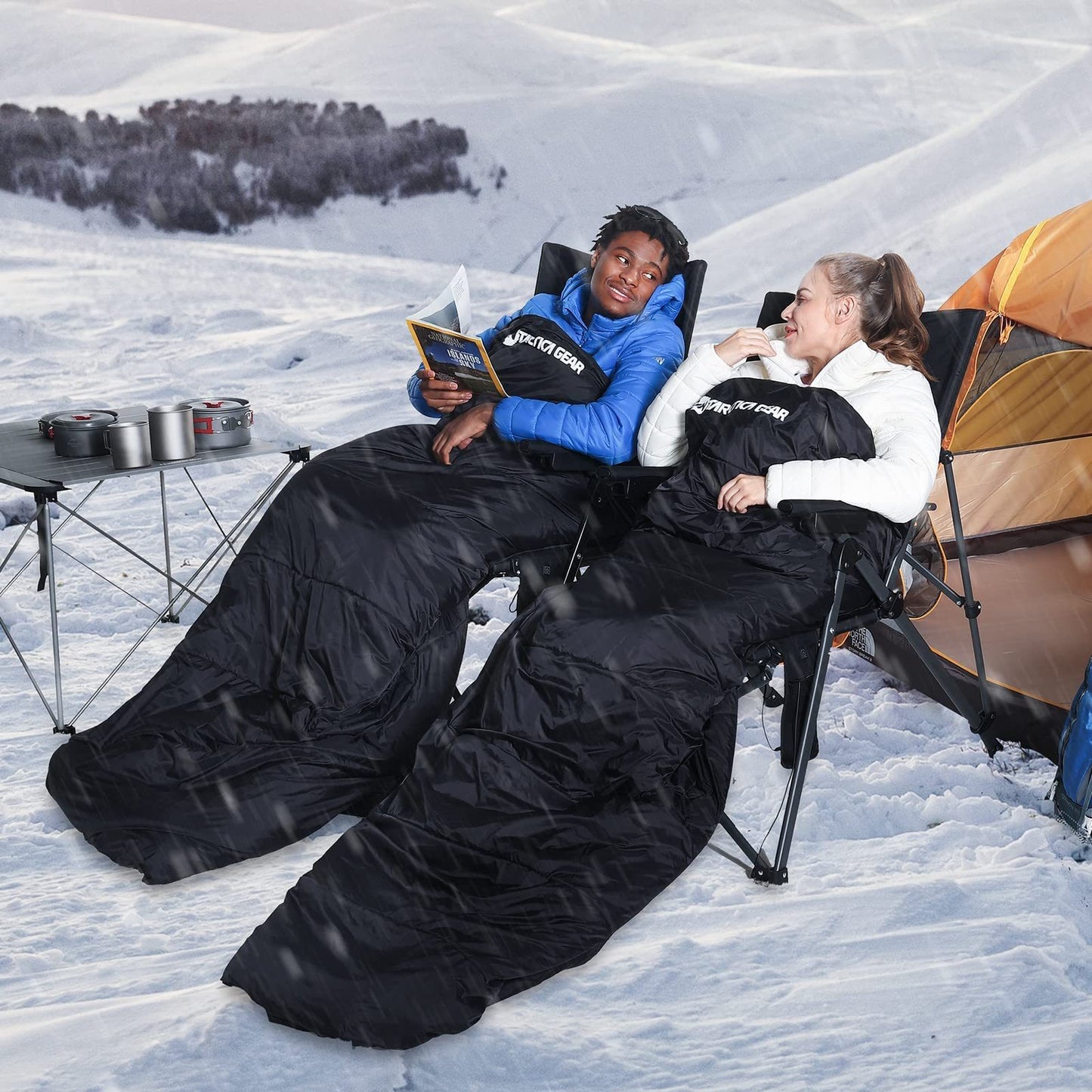 ANTARCTICA GEAR Heated Sleeping Bag with 16000mAh 12V Battery Pack 5pcs Heating Areas Sleeping Bags for Adults 3 Adjustable Heating Levels Cold Weather Sleeping Bag for All Season Hiking & Camping